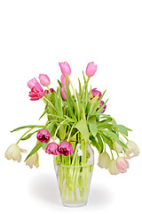 Image showing Tulips bouquet in vase 