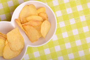 Image showing Potato chips. Close up