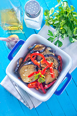 Image showing fried eggplant with pepper