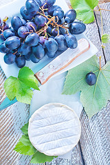 Image showing cheese and grape