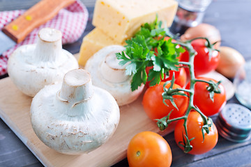 Image showing mushroom and tomato with cheese