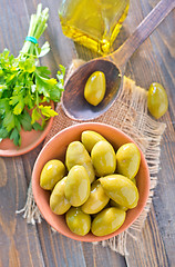 Image showing green olives