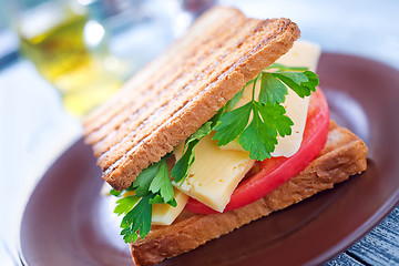 Image showing toasts with cheese and tomato