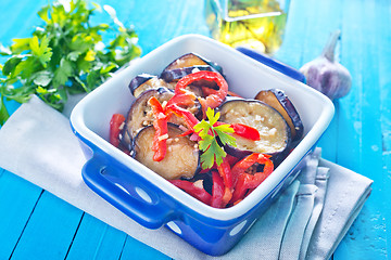 Image showing fried eggplant with pepper