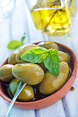 Image showing green olives