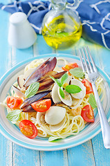 Image showing pasta with seafood