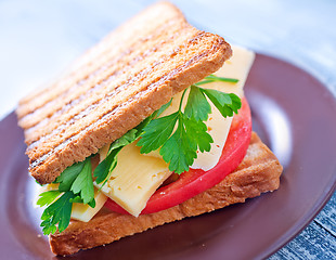 Image showing toasts with cheese and tomato