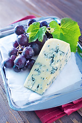 Image showing cheese and grape