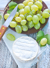 Image showing cheese and grape