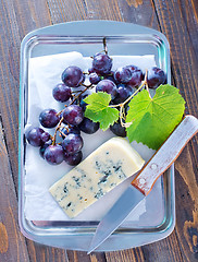 Image showing cheese and grape