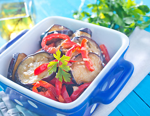 Image showing fried eggplant with pepper