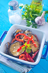 Image showing fried eggplant with pepper