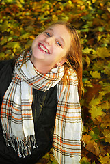 Image showing Girl in a fall park