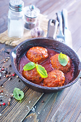 Image showing meat balls with sauce