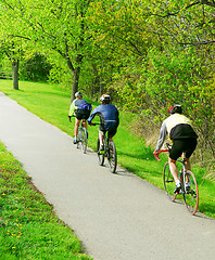 Image showing Bicycling in a park