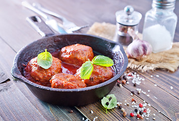 Image showing meat balls with sauce