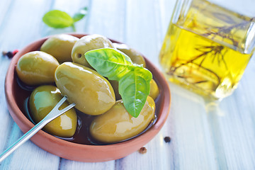 Image showing green olives