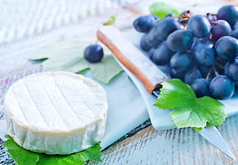 Image showing cheese and grape