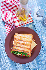 Image showing toasts with cheese and tomato