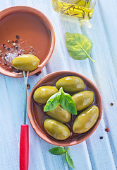 Image showing green olives