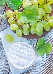 Image showing cheese and grape