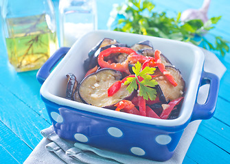 Image showing fried eggplant with pepper