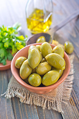 Image showing green olives