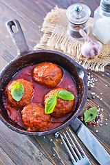 Image showing meat balls with sauce