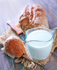 Image showing bread with milk