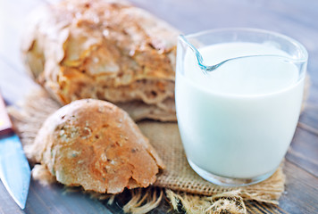 Image showing bread with milk