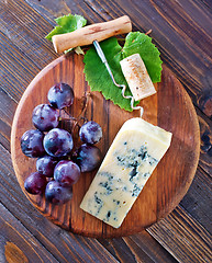 Image showing cheese and grape