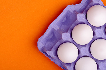Image showing Chicken eggs in egg tray