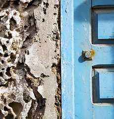 Image showing concrete wall  in africa the old wood  facade home and safe padl