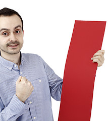 Image showing Man holding a paper