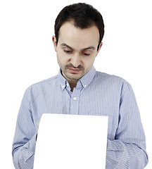 Image showing Man holding a paper