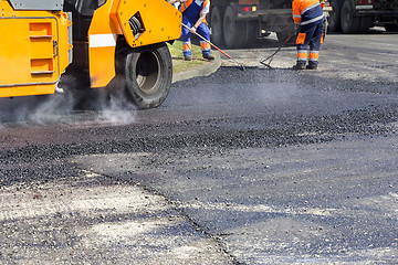 Image showing Asphalting roads