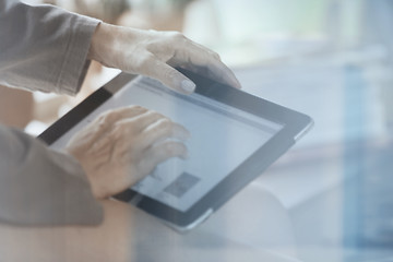 Image showing Woman with digital tablet