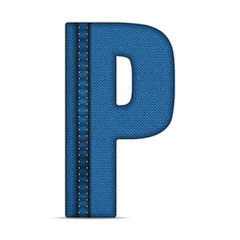 Image showing Alphabet Blue Jeans Letter