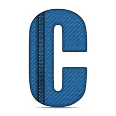 Image showing Alphabet Blue Jeans Letter