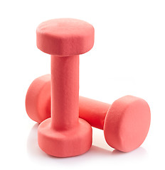 Image showing Fitness equipment dumbbells