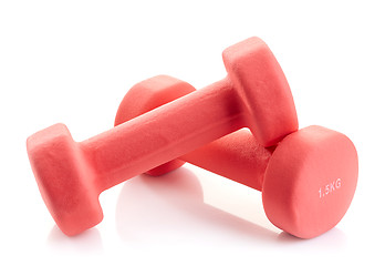 Image showing Fitness equipment dumbbells