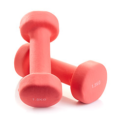 Image showing Fitness equipment dumbbells