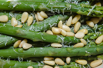 Image showing Fresh decorated asparagus