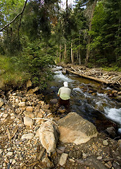 Image showing Fisherman in River