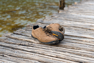 Image showing Pair of hiking shoes