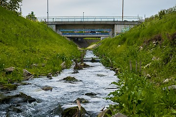 Image showing Sewage Water flowing into the river