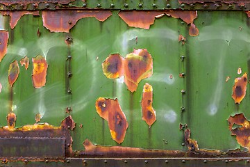 Image showing Industrial worn metal closeup photo