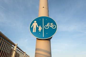 Image showing Road sign for bikes