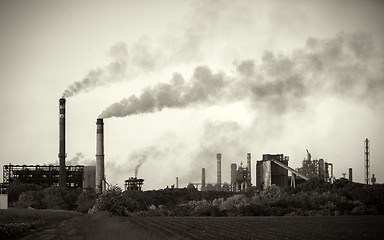 Image showing Chimney of a Power plant