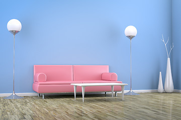 Image showing blue room with a sofa
